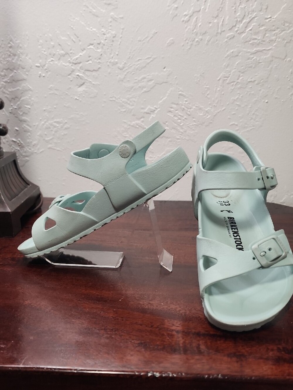 Birkenstock Kids Mint Green Adjustable Buckle Sandals - Picture 2 of 6